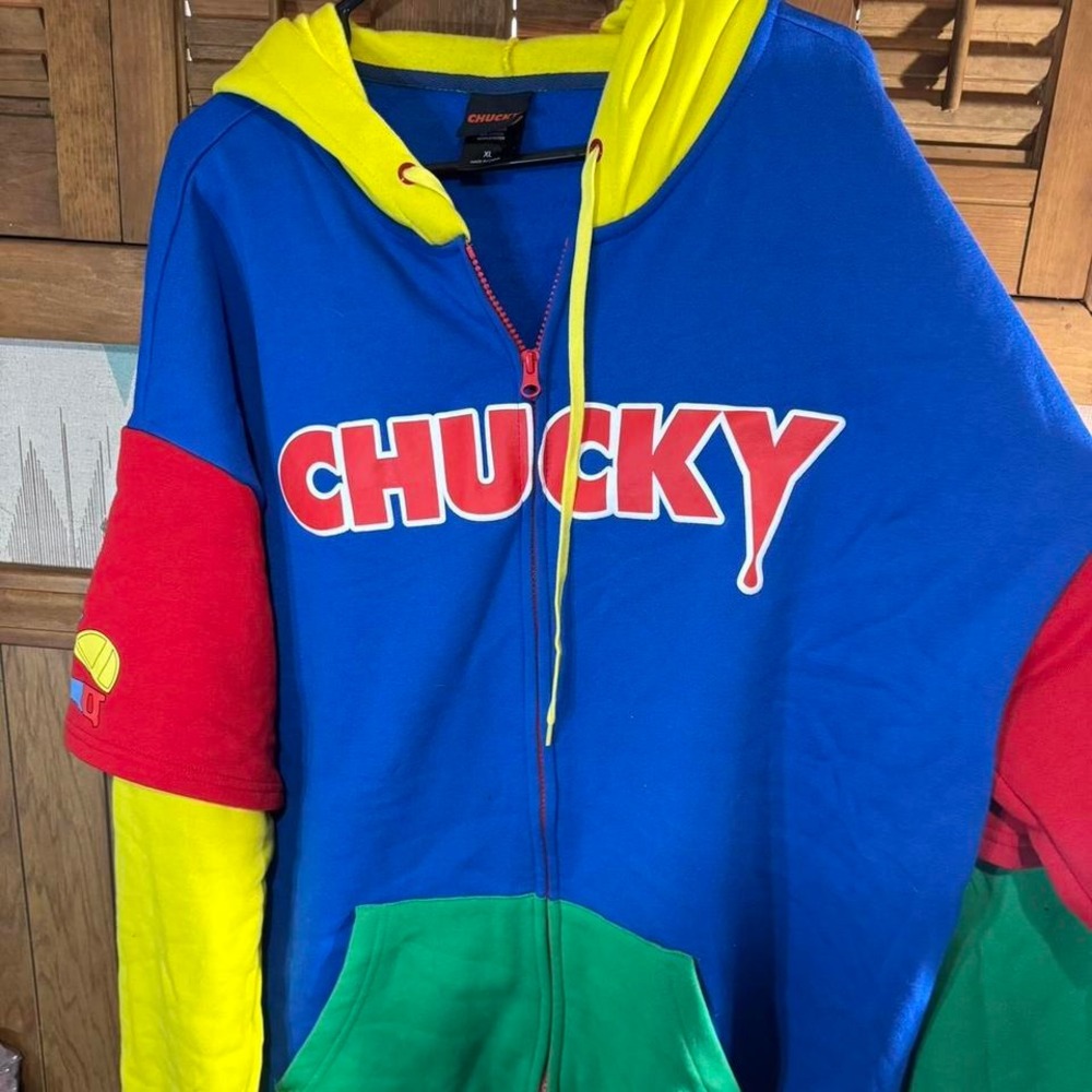 Chucky hoodie - multi-coloured, blue and yellow Size XL - Picture 2 of 5